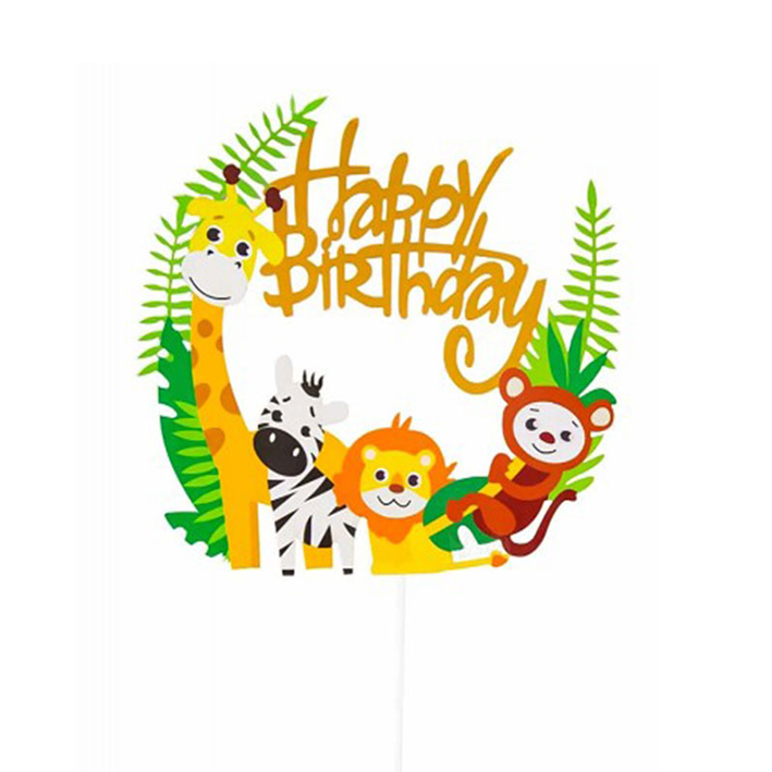 توبر كيك 7195 Happy Birthday مع حيوانات