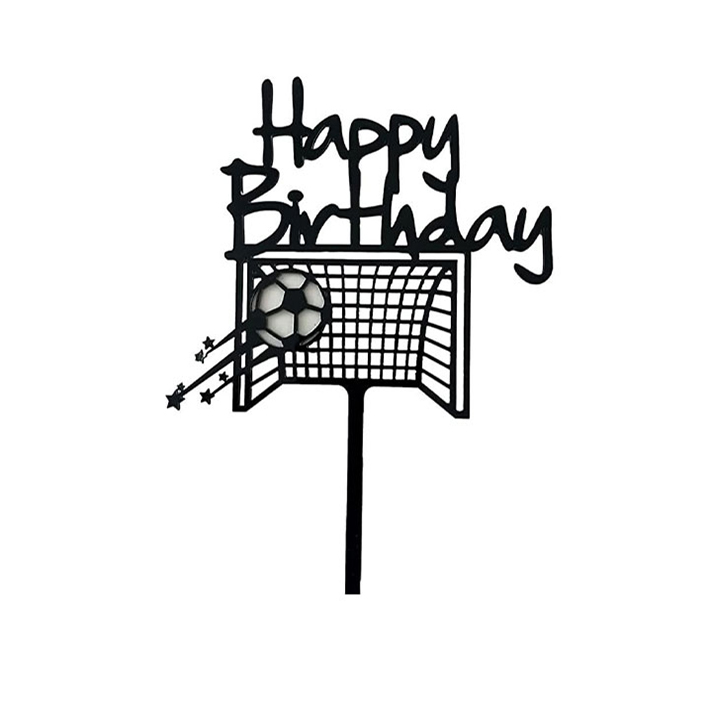 توبر كيك اسود 7243 Happy Birthday كرة قدم + مرمى