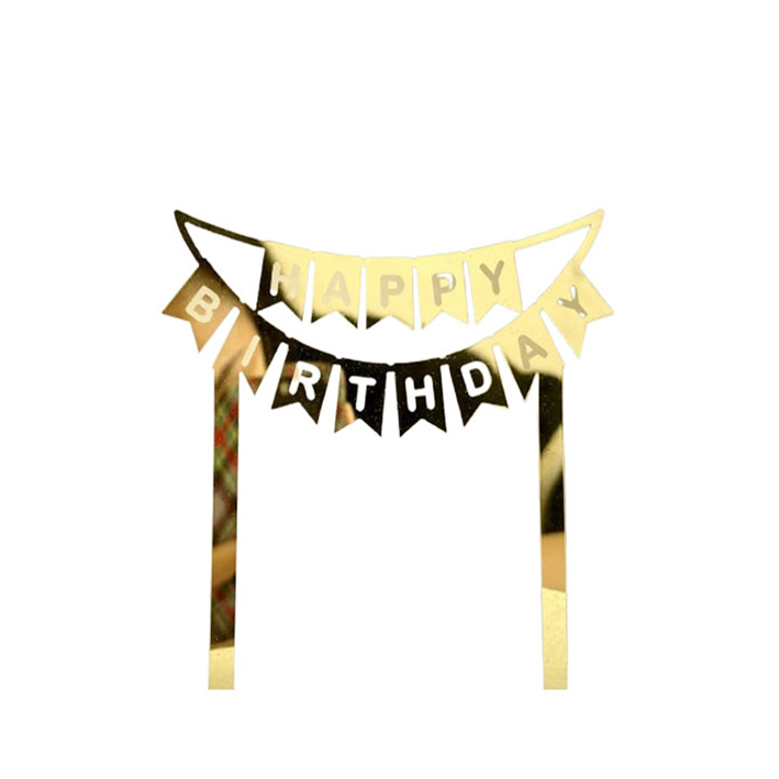 توبر كيك ذهبي قوس 7250 HAPPY BIRTHDAY