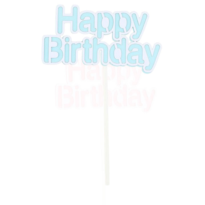 توبر كيك ازرق HAPPY BIRTHDAY 7274