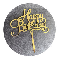 توبر كيك ذهبي 6912 Happy Birthday