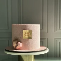 توبر كيك ذهبي مربع 5 سم 7085 Happy Birthday