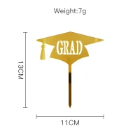 توبر كيك ذهبي طاقية تخرج GRAD 7094