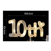 توبر كيك رقم مضيء 10th