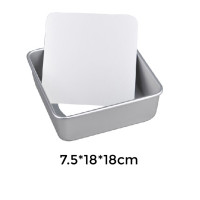 قالب المنيوم مربع مع قاعدة متحركة 18 × 18 سم ارتفاع 7.5 سم