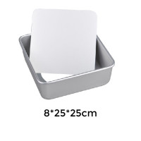 قالب المنيوم مربع مع قاعدة متحركة 25 × 25 سم ارتفاع 8 سم