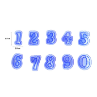 طقم قطاعات بلاستيك ارقام عدد 10 3.5 &times; 2.5 سم