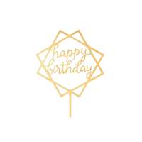 توبر كيك ذهبي نجمة - happy birthday