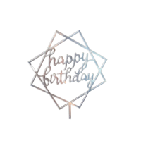 توبر كيك فضي نجمة - happy birthday