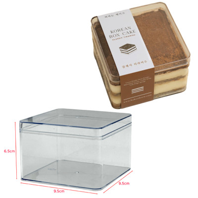 كاسة موس - تيرامسو مربع بلاستيك  9.5 &times; 9.5 سم ارتفاع 6.5 سم عدد 1