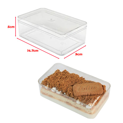 كاسة موس - تيرامسو مستطيل بلاستيك  14.7 &times; 9 سم ارتفاع 5 سم عدد 1