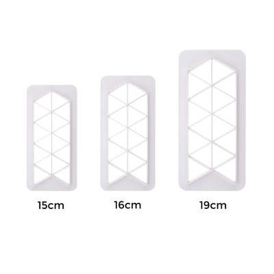 طقم قطاعات بلاستيك مثلثات 15 &times; 6.5 - 16 &times; 7.5 - 19 &times; 9 سم عدد 3
