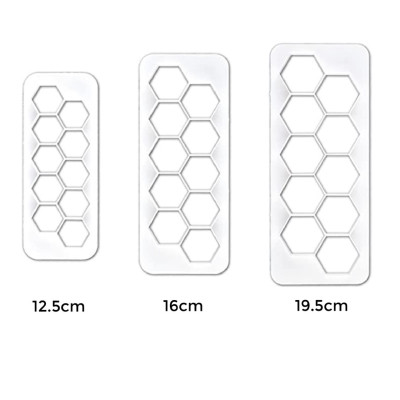 طقم قطاعات بلاستيك سداسي 12.5 &times; 5 - 16 &times; 6.5 - 19.5 &times; 8 سم عدد 3