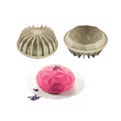 قالب سيلكون نصف كرة مضلع 21 سم ارتفاع 8.5 سم 5429