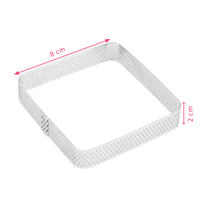 رينج تارت ستانلس مربع 8 &times; 8 سم ارتفاع 2 سم