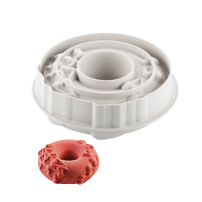 قالب سيلكون دائري مع رؤوس قلب + فتحة 20.5 سم ارتفاع 6 سم