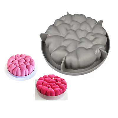 قالب سيلكون دائري رؤوس قلب 21 سم ارتفاع 4.8 سم