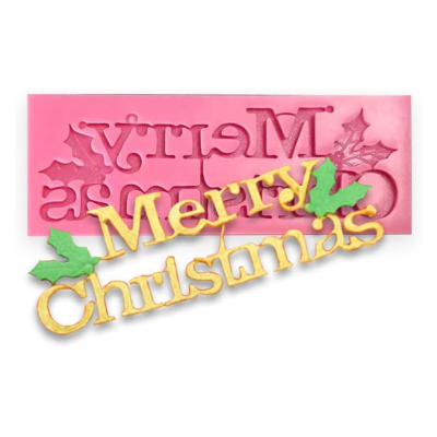 قالب سيلكون عجينة سكر كريسماس merry christmas