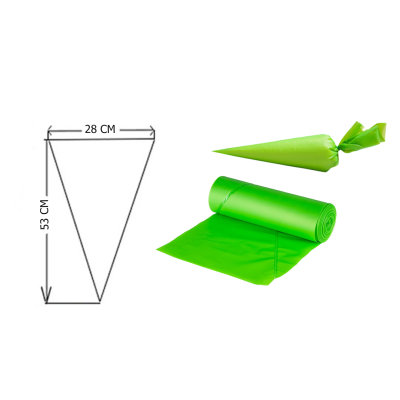 كيس صب كريمة اخضر (رول) 28&times;53 سم عدد 100