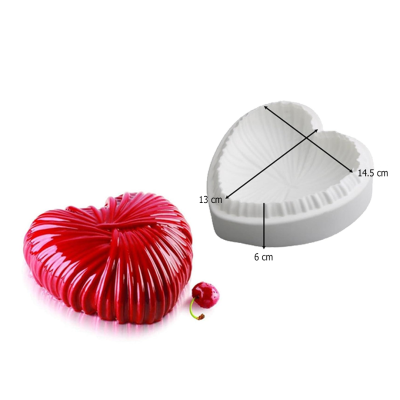 قالب سيلكون راس قلب مخطط 18.5 سم  ارتفاع 6 سم 6488