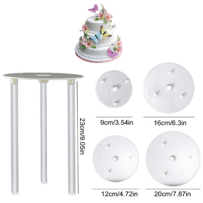 ستاند بلاستيك لطبقات الكيك 4 طبقات 12 قطعة