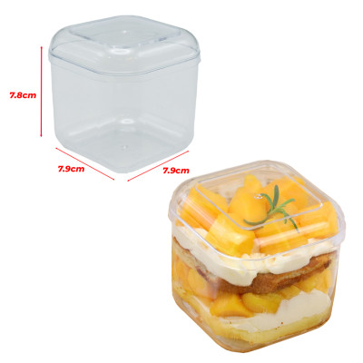 كاسة موس - تيرامسو مربع بلاستيك  7.9 &times; 7.9 سم ارتفاع 7.8 سم عدد 1