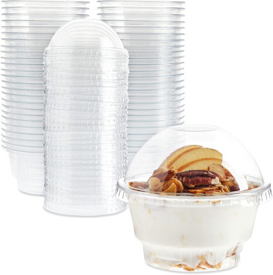 كاسات حلويات مع غطاء 8oz عدد 50